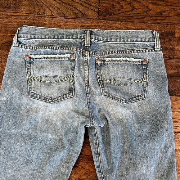 Abercrombie & Fitch Vintage Capri Low Rise Jeans Cuffed Blue Size 6 - Picture 9 of 11